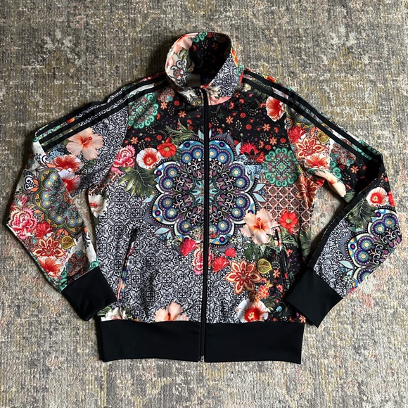 Adidas x Farm Rio Track Zip Up Jacket Jardim Agharta Floral Boho Size Medium - Picture 4 of 11